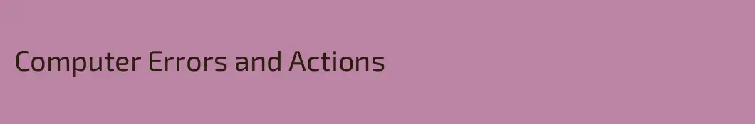 Computer Errors and Actions
